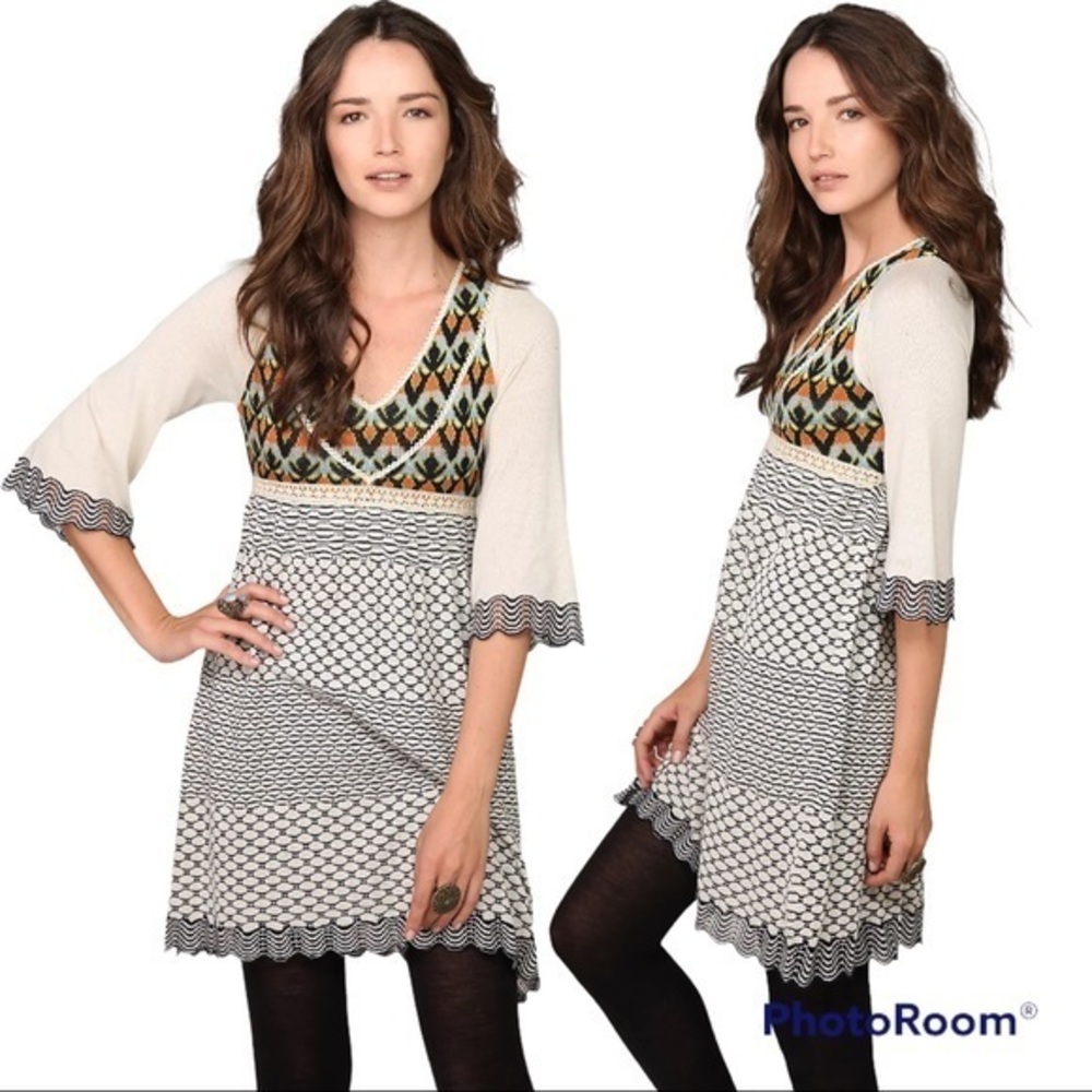 FREE PEOPLE Iceland Air Sweater Bolo Gypsy Cottage Core Dark Academia Dress S